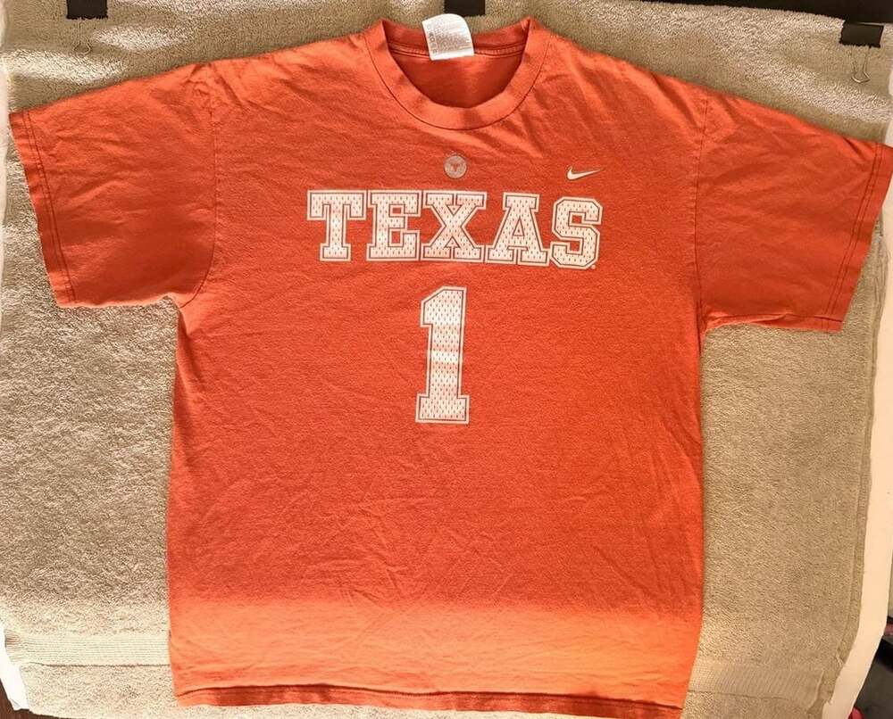 Vintage Nike Texas Longhorns #1 Orange T-Shirt Medium